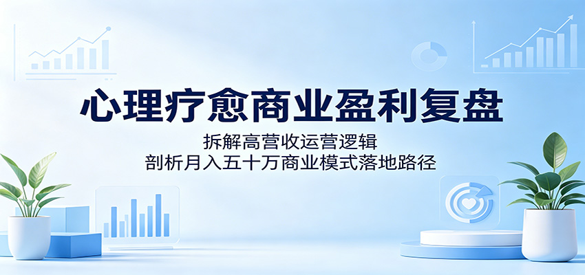 心理疗愈商业盈利复盘：拆解高营收运营逻辑，剖析月入五十万商业模式落地路径-我爱项目网