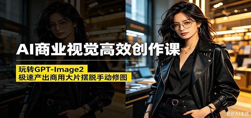 AI商业视觉高效创作课：玩转GPT-Image2，极速产出商用大片摆脱手动修图-我爱项目网