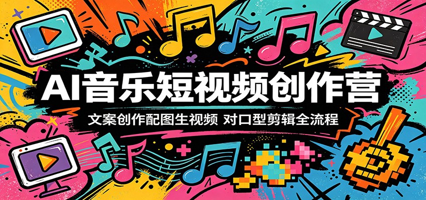 AI音乐短视频创作营：文案创作配图生视频，对口型剪辑全流程-我爱项目网