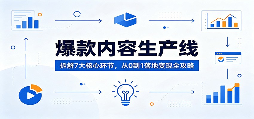 爆款内容生产线:拆解7大核心环节,从0到1落地变现全攻略-我爱项目网