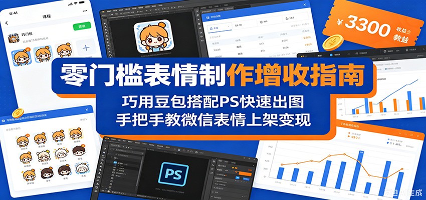 零门槛表情制作增收指南：巧用豆包搭配 PS 快速出图，手把手教微信表情上架变现-我爱项目网