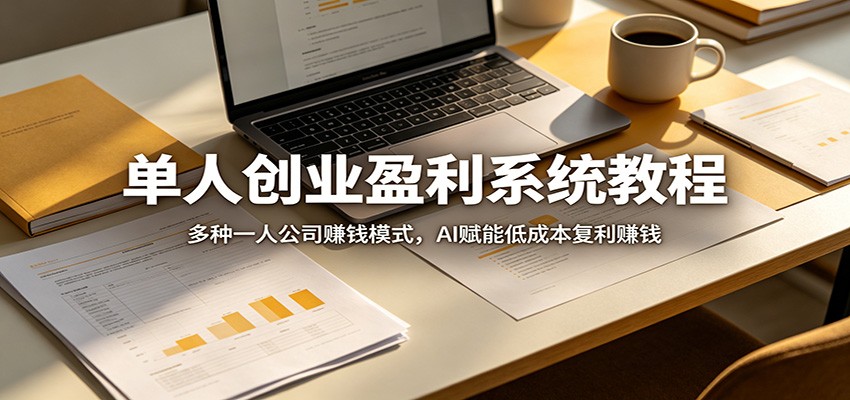 单人创业盈利系统教程：多种一人公司赚钱模式，AI赋能低成本复利赚钱-我爱项目网