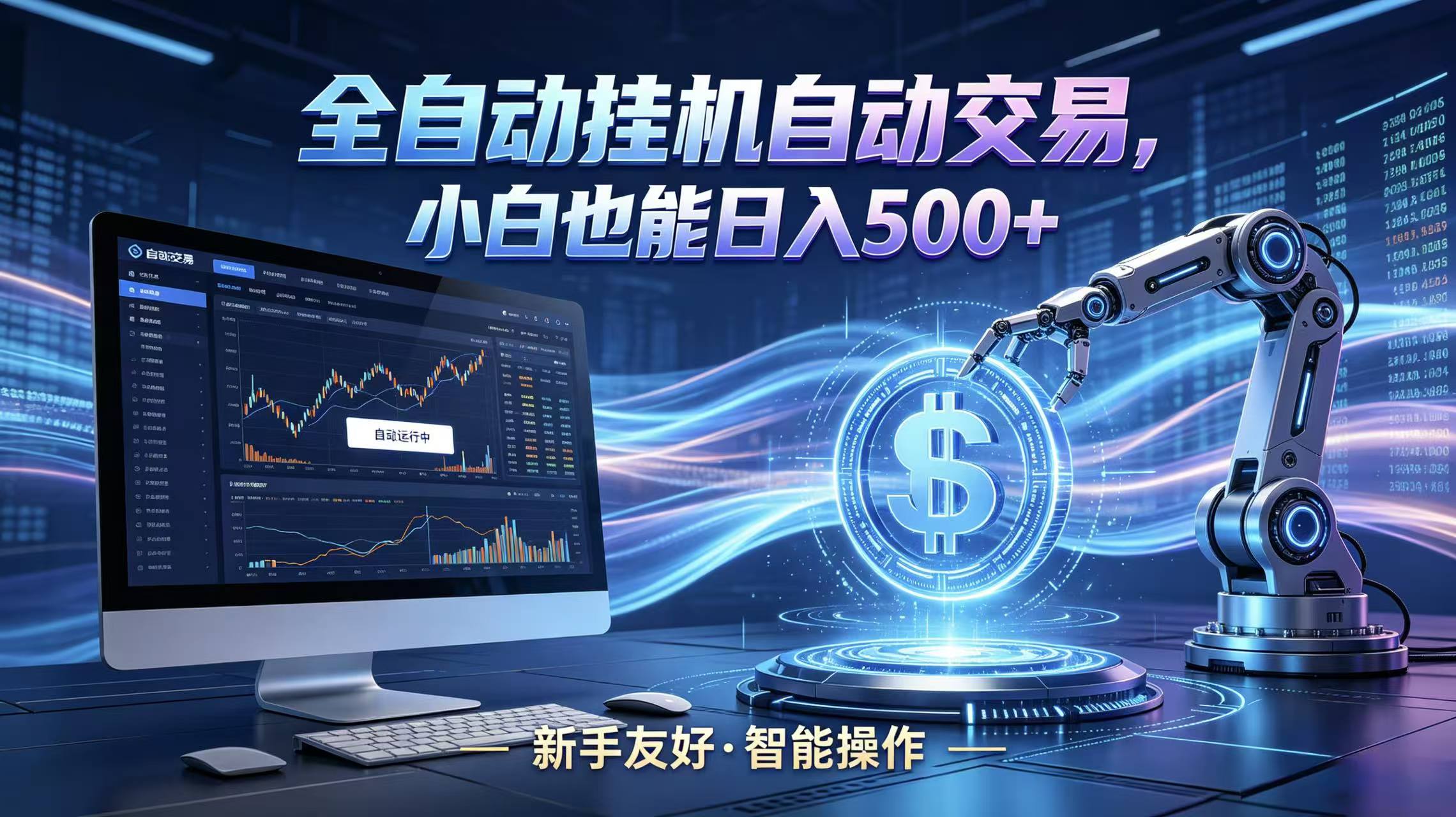 全新智能化交易助手，傻瓜式操作，小白也能快速上手，轻松实现日入500+-我爱项目网