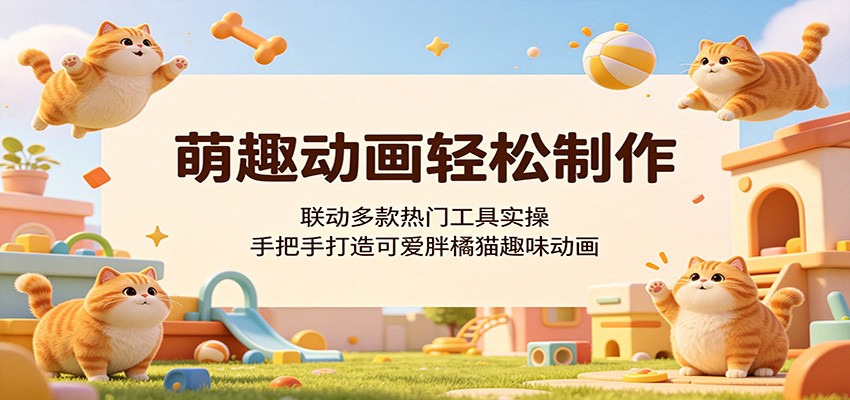 萌趣动画轻松制作，联动多款热门工具实操，手把手打造可爱胖橘猫趣味动画-我爱项目网