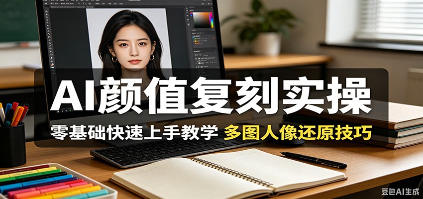AI颜值复刻实操，零基础快速上手教学，多图人像还原技巧-我爱项目网