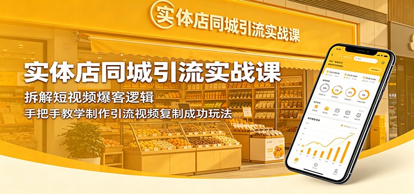 实体店同城引流实战课：拆解短视频爆客逻辑，手把手教学制作引流视频复制成功玩法-我爱项目网