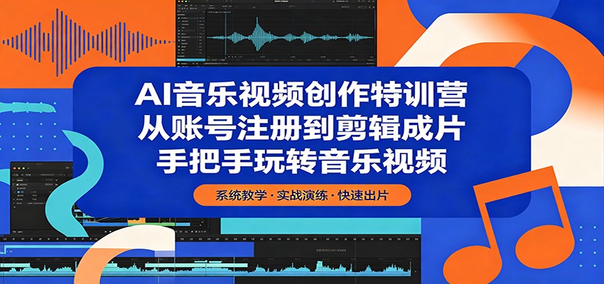 AI音乐视频创作特训营:从账号注册到剪辑成片,手把手玩转音乐视频-我爱项目网