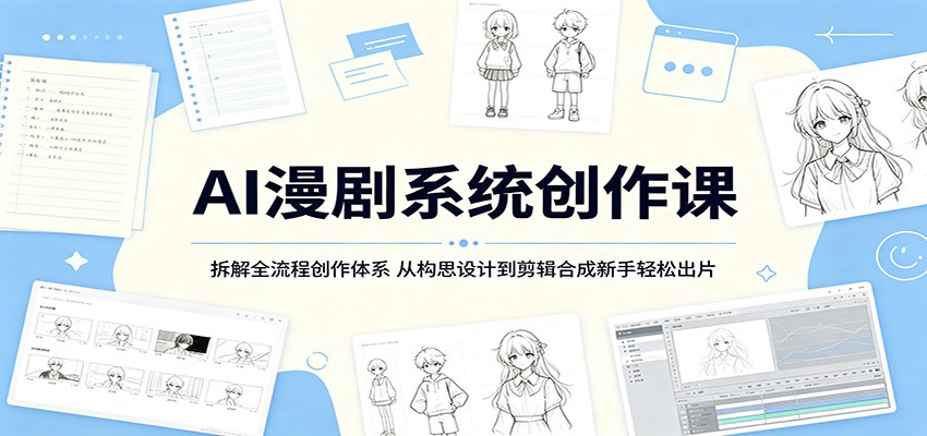 AI漫剧系统创作课：拆解全流程创作体系，从构思设计到剪辑合成新手轻松出片-我爱项目网