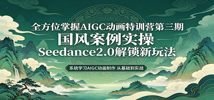 零基础AIGC动画精通第三期：国风案例实操，Seedance2.0解锁新玩法-我爱项目网