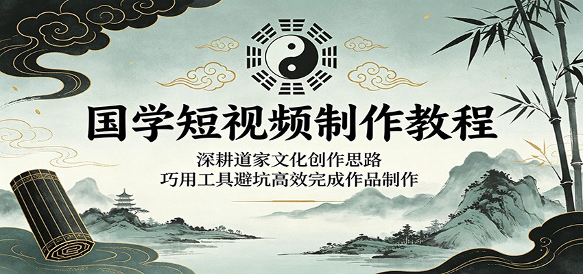 国学短视频制作教程：深耕道家文化创作思路，巧用工具避坑高效完成作品制作-我爱项目网