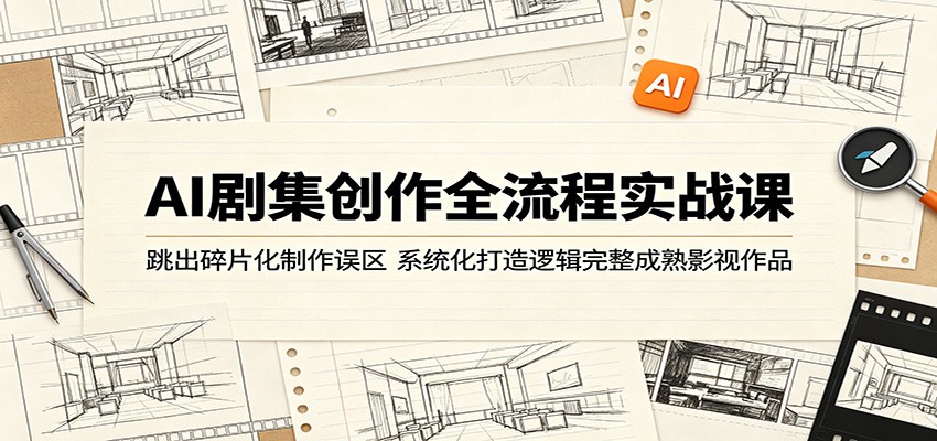 AI剧集创作全流程实战课：跳出碎片化制作误区，系统化打造逻辑完整成熟影视作品-我爱项目网