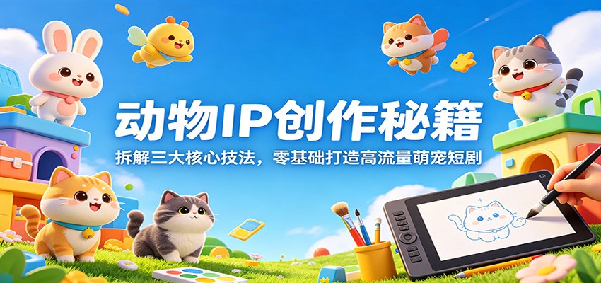 动物IP创作秘籍：拆解三大核心技法，零基础打造高流量萌宠短剧-我爱项目网
