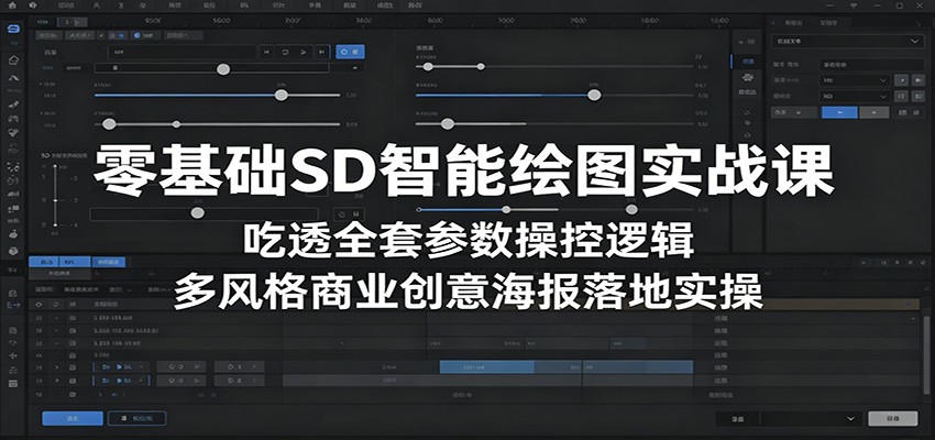 零基础SD智能绘图实战课：吃透全套参数操控逻辑，多风格商业创意海报落地实操-我爱项目网