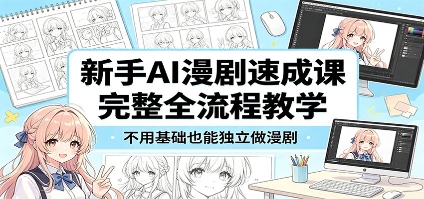 新手AI漫剧速成课:完整全流程教学,不用基础也能独立做漫剧-我爱项目网