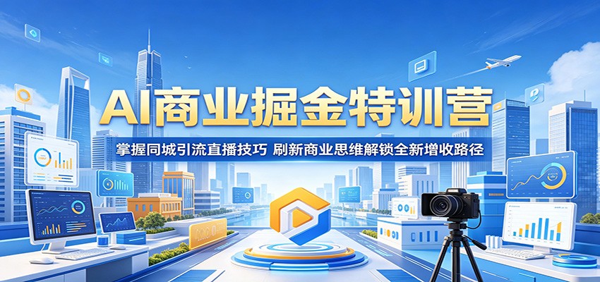 AI商业掘金特训营：掌握同城引流直播技巧，刷新商业思维解锁全新增收路径-我爱项目网
