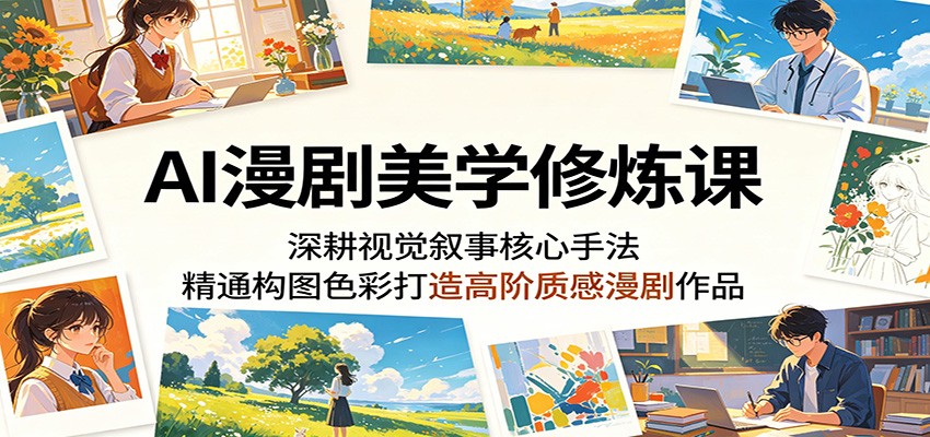 AI漫剧美学修炼课：深耕视觉叙事核心手法，精通构图色彩打造高阶质感漫剧作品-我爱项目网