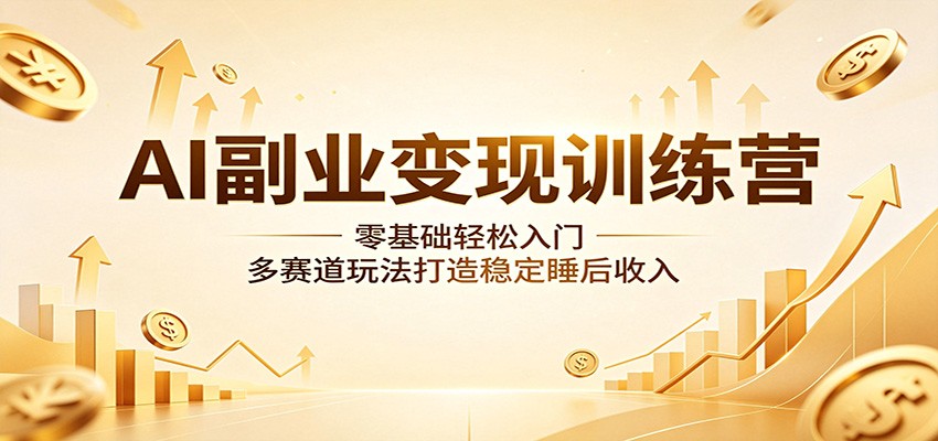 AI副业变现训练营：零基础轻松入门，多赛道玩法打造稳定睡后收入-我爱项目网