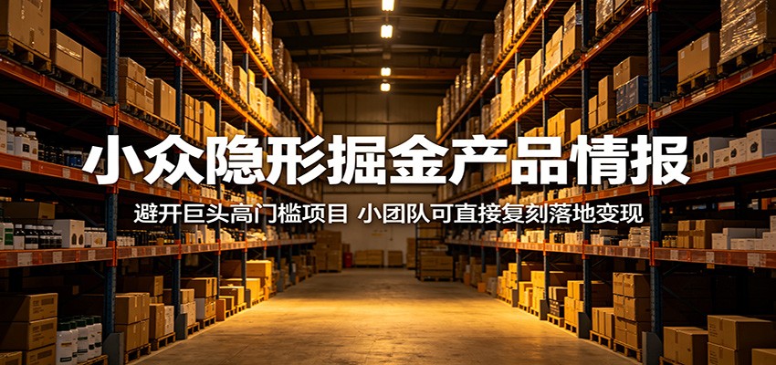 小众隐形掘金产品情报：避开巨头高门槛项目，小团队可直接复刻落地变现-我爱项目网