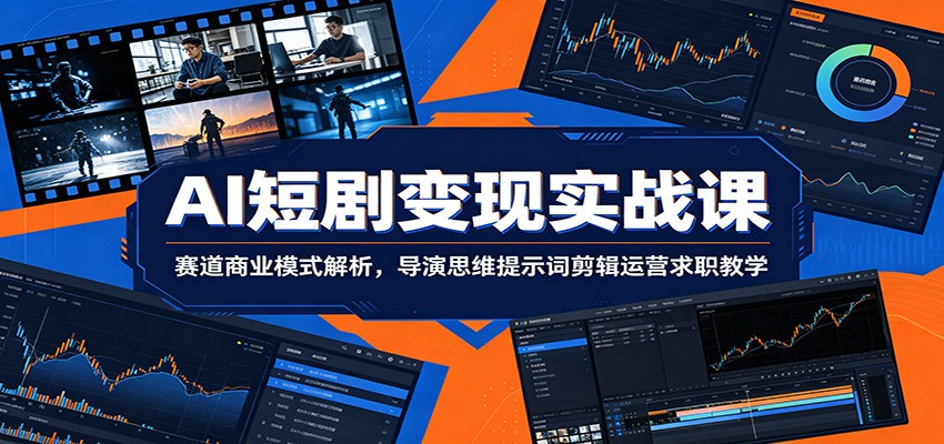 AI短剧变现实战课：赛道商业模式解析，导演思维提示词剪辑运营求职教学-我爱项目网