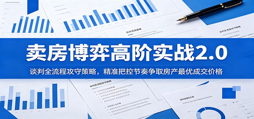 卖房博弈高阶实战2.0：谈判全流程攻守策略，精准把控节奏争取房产最优成交价格-我爱项目网