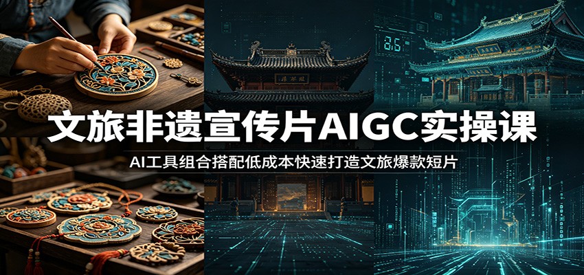 文旅非遗宣传片AIGC实操课:AI工具组合搭配低成本快速打造文旅爆款短片-我爱项目网