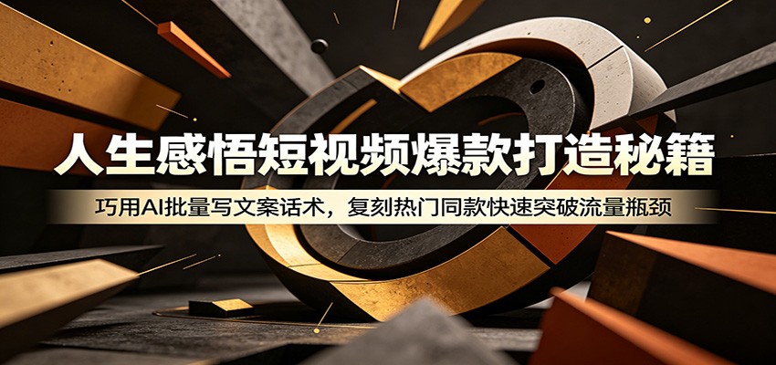 人生感悟短视频爆款打造秘籍:巧用A 批量写文案话术,复刻热门同款快速突破流量瓶颈-我爱项目网