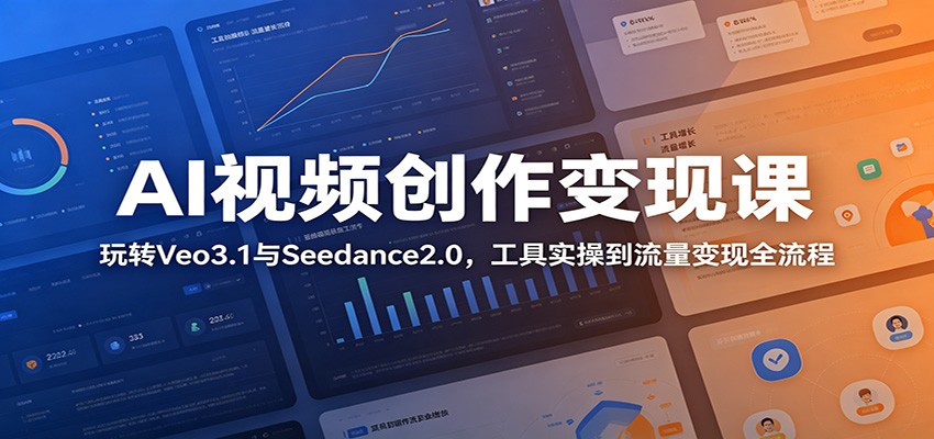AI视频创作变现课：玩转Veo3.1与Seedance2.0，工具实操到流量变现全流程-我爱项目网