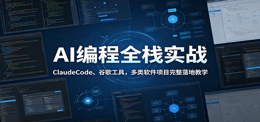 AI编程全栈实战：ClaudeCode、谷歌工具，多类软件项目完整落地教学-我爱项目网