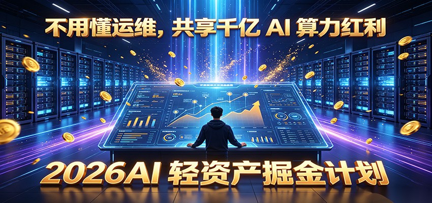 不用懂运维，共享千亿 AI 算力红利，2026AI 轻资产掘金计划-我爱项目网
