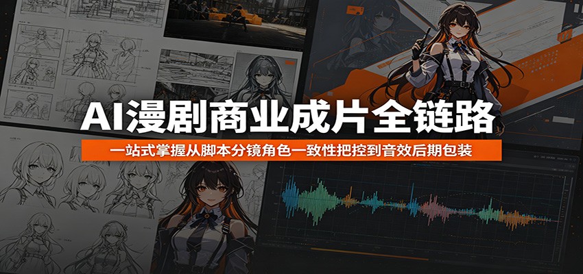 AI漫剧商业成片全链路：一站式掌握从脚本分镜角色一致性把控到音效后期包装-我爱项目网
