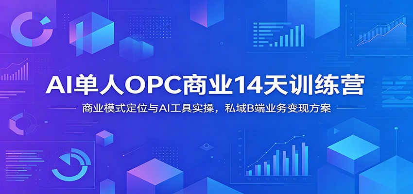 AI单人OPC商业14天训练营：商业模式定位与AI工具实操，私域B端业务变现方案-我爱项目网