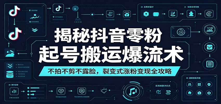 揭秘抖音零粉起号搬运爆流术:不拍不剪不露脸,裂变式涨粉变现全攻略-我爱项目网