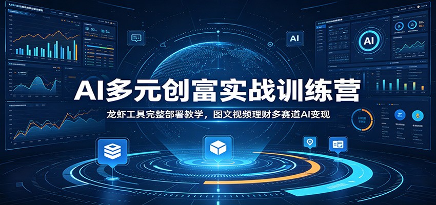 AI多元创富实战训练营：龙虾工具完整部署教学，图文视频理财多赛道AI变现-我爱项目网
