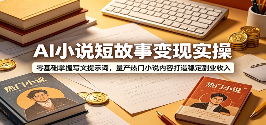 AI小说短故事变现实操：零基础掌握写文提示词，量产热门小说内容打造稳定副业收入-我爱项目网