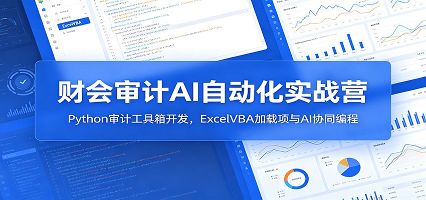 财会审计AI自动化实战营：Python审计工具箱开发，ExcelVBA加载项与AI协同编程-我爱项目网