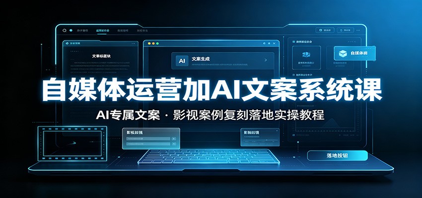 自媒体运营加AI文案系统课：：AI专属文案，影视案例复刻落地实操教程-我爱项目网