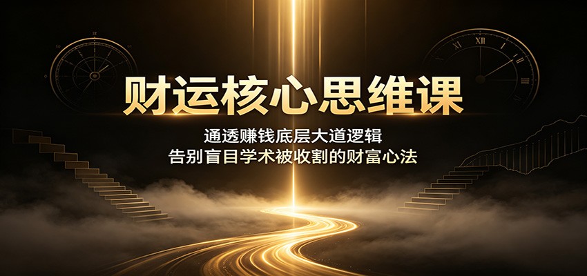 财运核心思维课:通透赚钱底层大道逻辑,告别盲目学术被收割的财富心法-我爱项目网