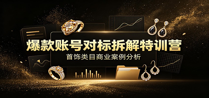 爆款账号对标拆解特训营：首饰类目商业案例分析，配套完整资料内容-我爱项目网