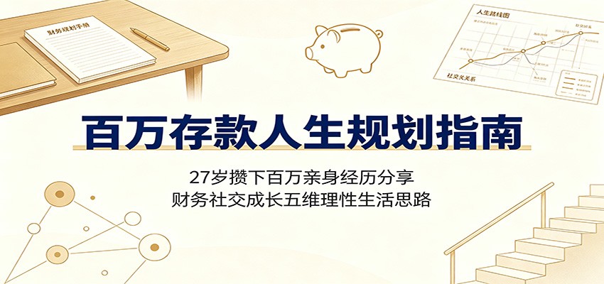百万存款人生规划指南：27岁攒下百万亲身经历分享，财务社交成长五维理性生活思路-我爱项目网