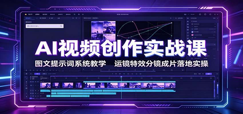AI视频创作实战课：图文提示词系统教学，运镜特效分镜成片落地实操-我爱项目网