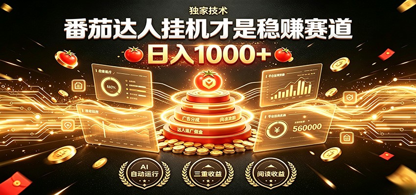 别再瞎找副业！番茄达人挂机才是稳赚赛道 日入1000+-我爱项目网