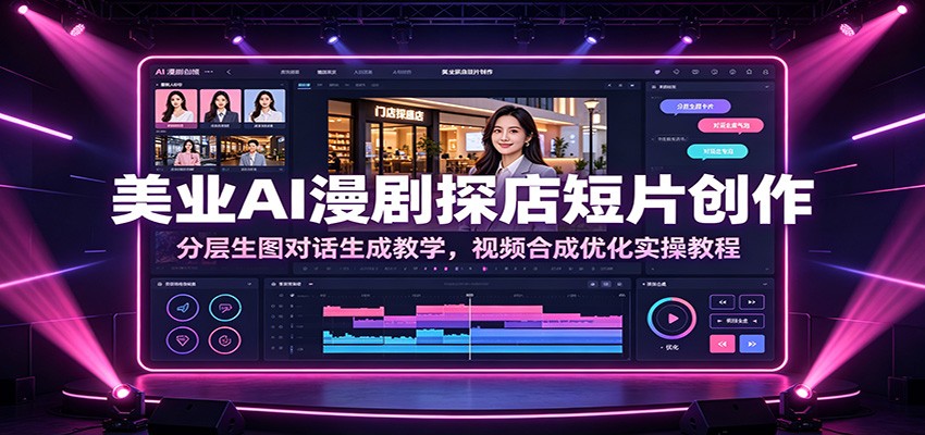 美业AI漫剧探店短片创作：分层生图对话生成教学，视频合成优化实操教程-我爱项目网