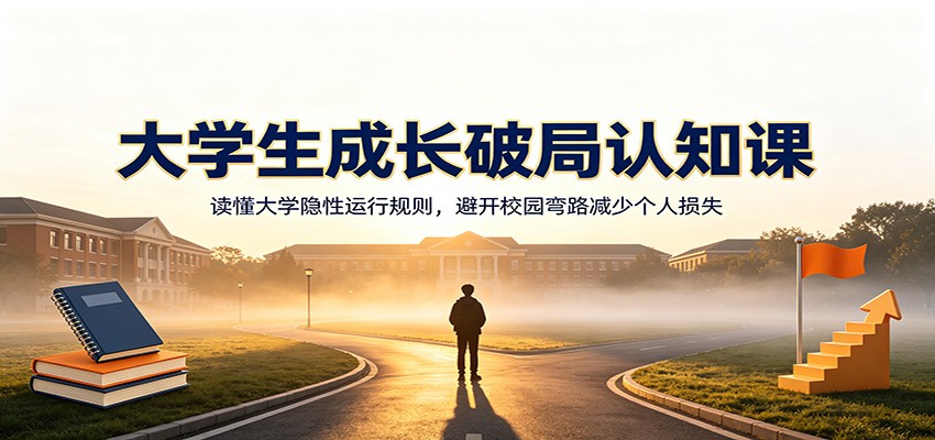 大学生成长破局认知课：读懂大学隐性运行规则，避开校园弯路减少个人损失-我爱项目网