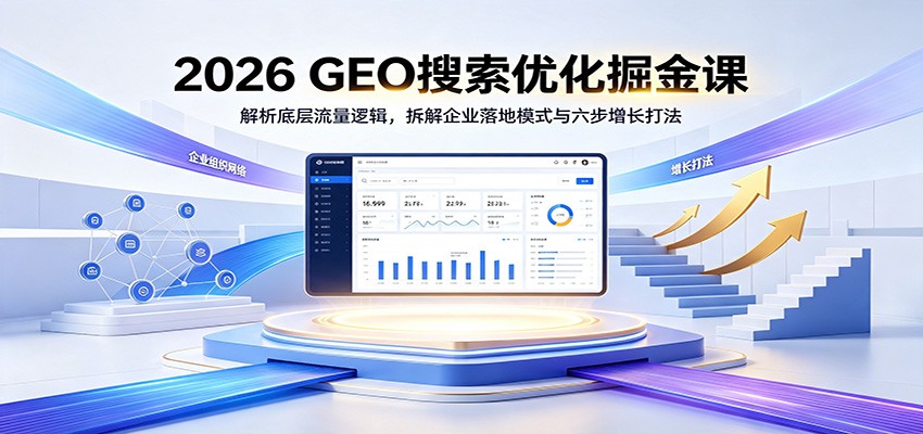 2026 GEO搜索优化掘金课:解析底层流量逻辑,拆解企业落地模式与六步增长打法-我爱项目网