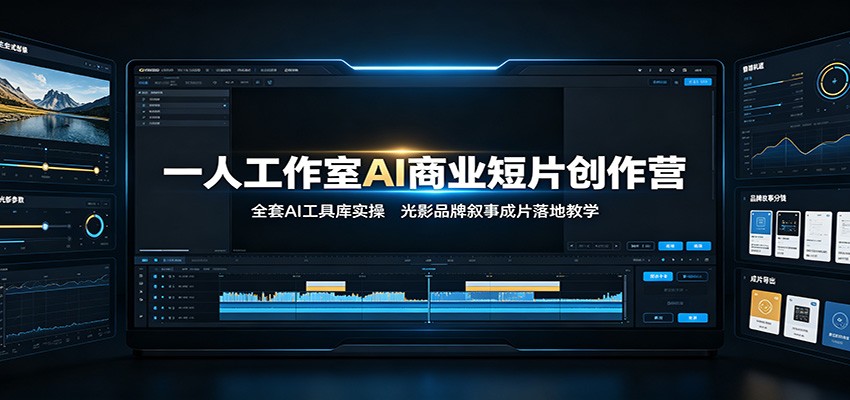 一人工作室AI商业短片创作营：全套AI工具库实操，光影品牌叙事成片落地教学-我爱项目网