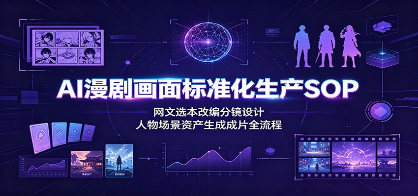 AI漫剧画面标准化生产SOP：网文选本改编分镜设计，人物场景资产生成成片全流程-我爱项目网