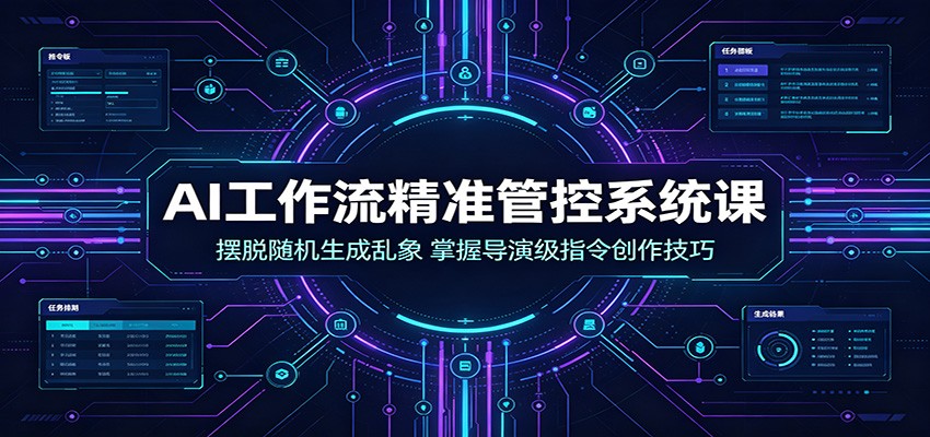 AI工作流精准管控系统课：摆脱随机生成乱象，掌握导演级指令创作技巧-我爱项目网