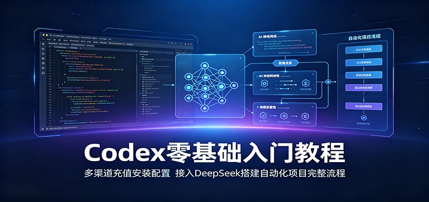 Codex零基础入门教程：多渠道充值安装配置，接入DeepSeek搭建自动化项目完整流程-我爱项目网