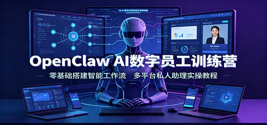 OpenClaw AI数字员工训练营：零基础搭建智能工作流，多平台私人助理实操教程-我爱项目网