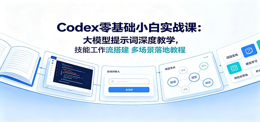 Codex零基础小白实战课：大模型提示词深度教学，技能工作流搭建多场景落地教程-我爱项目网